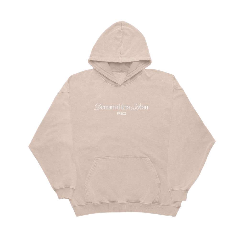 Hoodie Beige "Demain il fera beau"