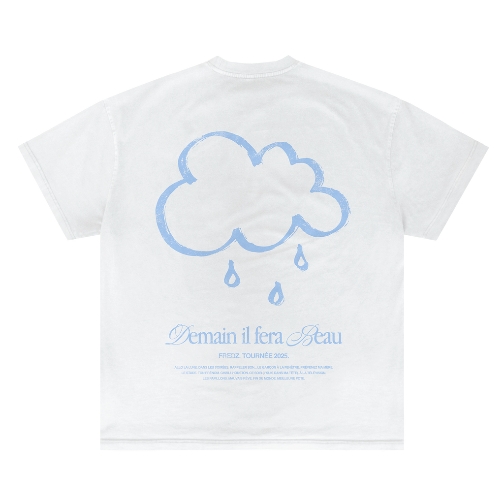 T-shirt blanc "Demain il fera beau"