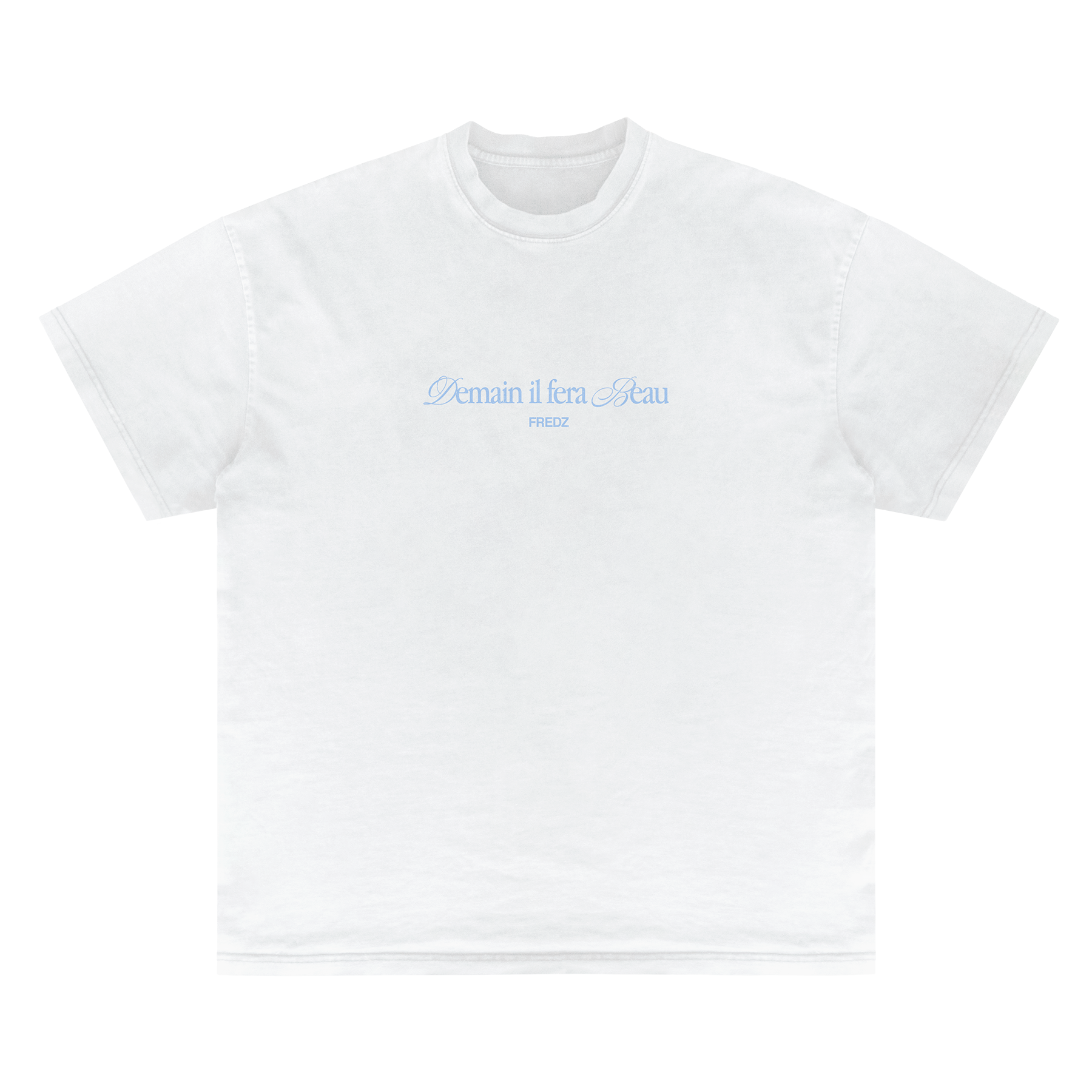 T-shirt blanc "Demain il fera beau"