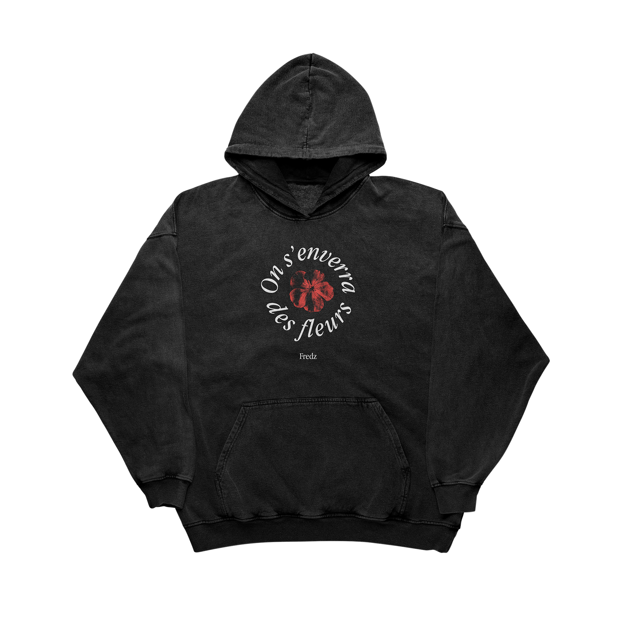 Hoodie noir "On s'enverra des fleurs"